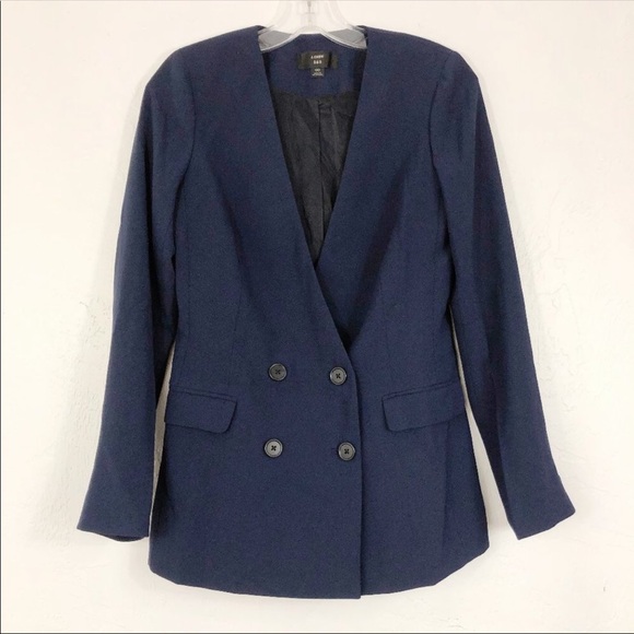 J Crew French Girl Blazer 12, Navy 2 Button NWT - Picture 2 of 11